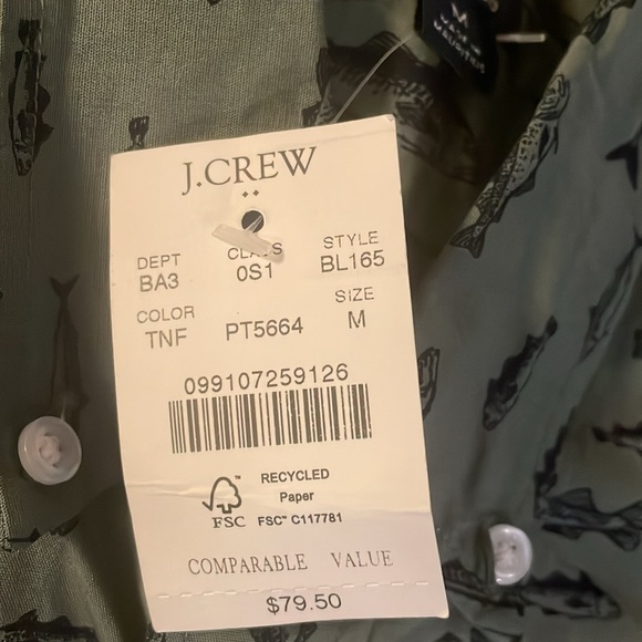 JCrew button up Men’s shirt size Med. NWT - Picture 4 of 5